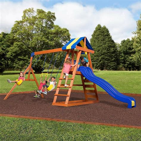 Wood Swing Set Kids Backyard Discovery Playground Slide