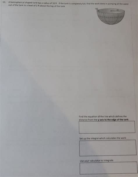 Image result for Work Problem Hemispherical Tank Calc 2