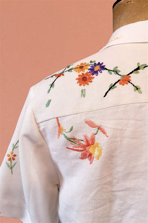 One Of A Kind Hand Embroidered Floral Shirt