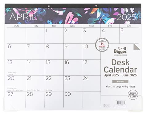 See it Bigger Monthly Desk Pad Calendar Large (22″ x 17″) Blue, 15 ...
