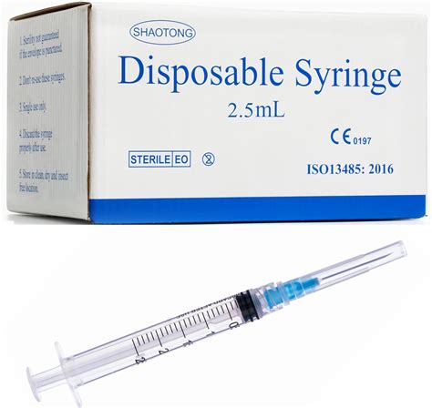 Amazon.com: 2ml Syringe with 23G 1In Needle - Disposable Individual ...