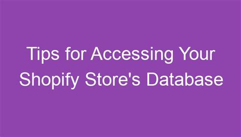 How to Create a Database Using Shopify 的图像结果
