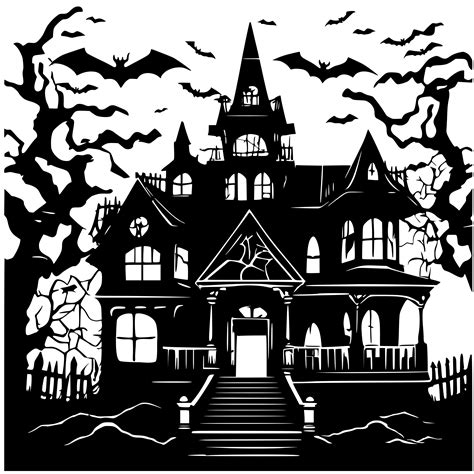 👻 5 SVG Files - Haunted Houses - Silhouettes - PACK 1・ 3D File for ・Cults