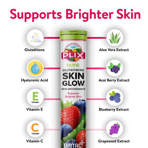 Buy PLIX GLUTATHIONE SKIN GLOW 15 EFFERVESCENT TABLETS STRAWBERRY ...