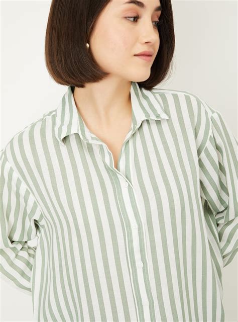 Buy Women Striped Oversized Shirt Online at just Rs. 999.0 ...