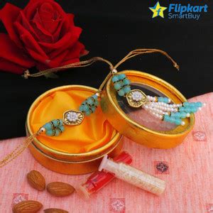 Flipkart SmartBuy Bhaiya Bhabhi Green Lumba Rakhi Set With Designer Box ...