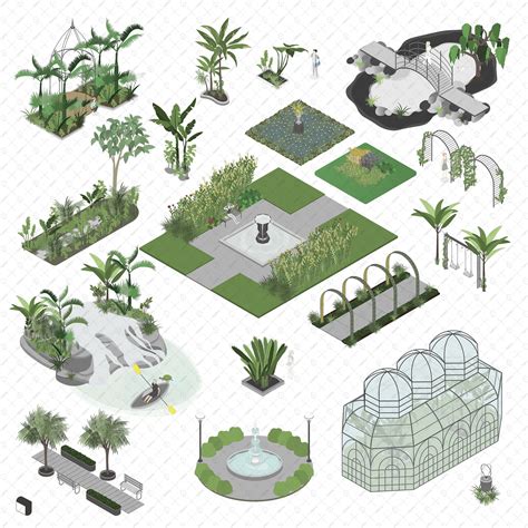 Axonometric Botanical Garden | Toffu Co | Landscape architecture design ...