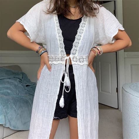 Women's White Cover-ups | Depop