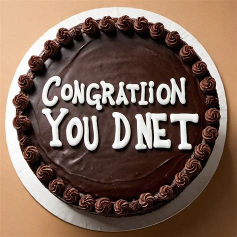 A cake viewed from overhead that says "CONGRATION YO...