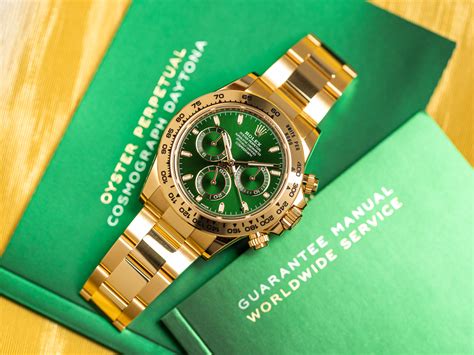 ROLEX DAYTONA COSMOGRAPH Ref-116508 18k Yellow Gold JOHN MAYER Green ...
