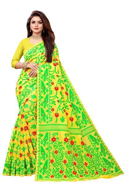 Yellow Jamdani Saree - Buy Yellow Jamdani Saree online at Best Prices ...