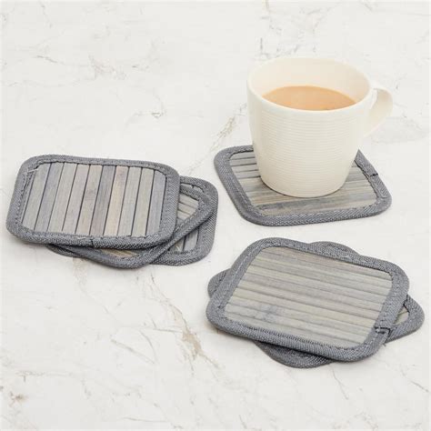Buy Habitat Candere Set of 6 Bamboo Coasters from Home Centre at just ...