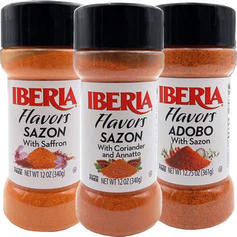 Amazon.com : Iberia Sazon and Adobos Variety Pack: Sazon With Annatto ...