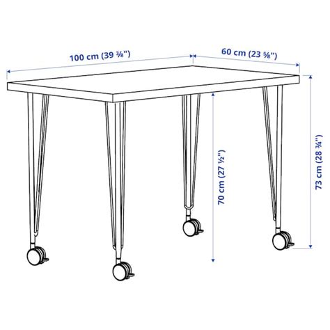 LINNMON / KRILLE desk, dark grey/black, 100x60 cm (393/8x235/8") - IKEA