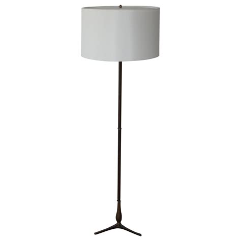 Vintage French Solid Brass 3 Legged Floor Lamp w/New Shade at 1stDibs ...