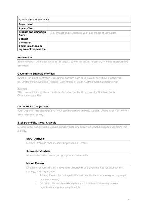Example Communication Plan Template 的图像结果