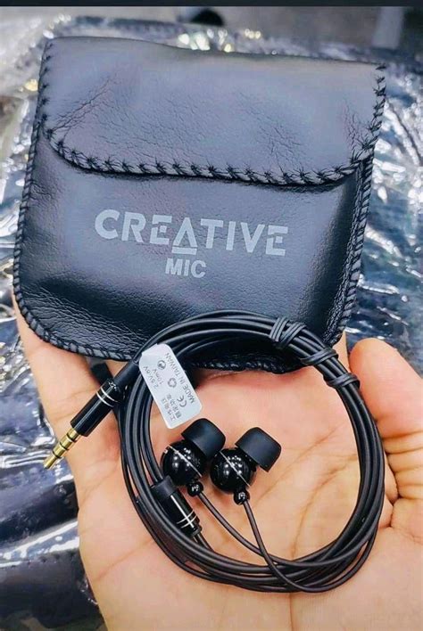 Creative Metal Mic HF 💯% Og Leather Pouch 1by1 Pack