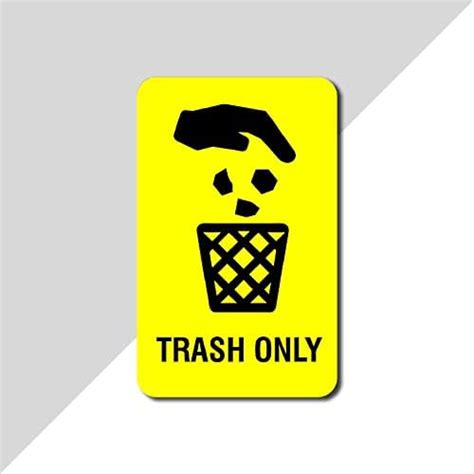 VVWV Trash Only Sign Signage Sticker For Shop Office Safety Products ...