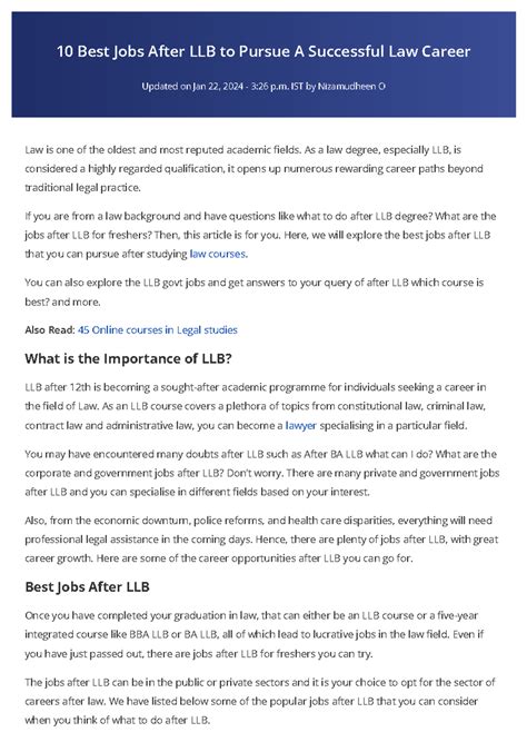 Article 73020 - It's a assignment - 10 Best Jobs After LLB to Pursue A ...