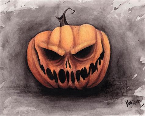 Scary Jack O Lantern Drawing