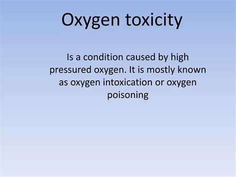 Oxygen toxicity project | PPTX