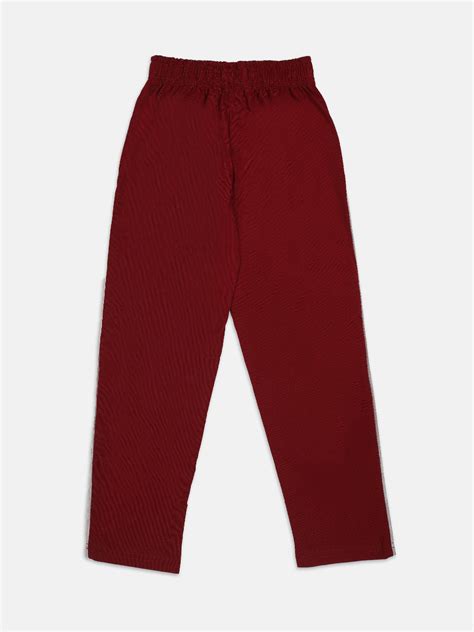 Pampolina Full Length Side Tape Detailing Track Pants - Maroon ...