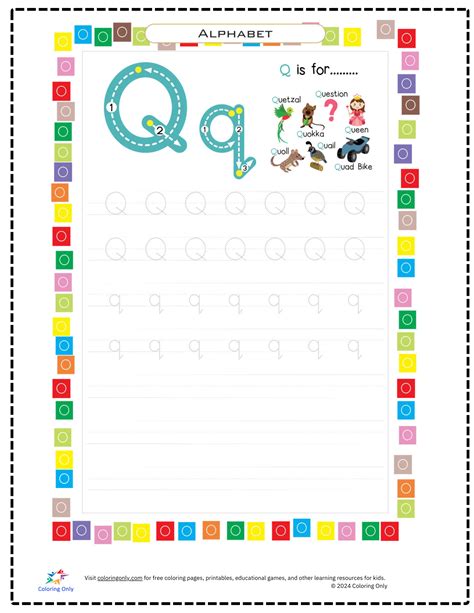 Learn & Write the Letter Q Free Printable Worksheet