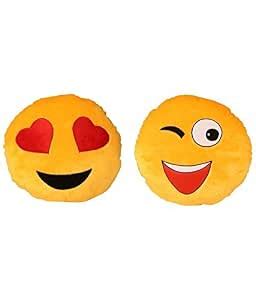 Fashion Hut Set of 2 Emoji Pillow : Amazon.in: Toys & Games