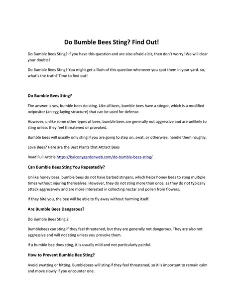 PPT - Do Bumble Bees Sting PowerPoint Presentation, free download - ID ...