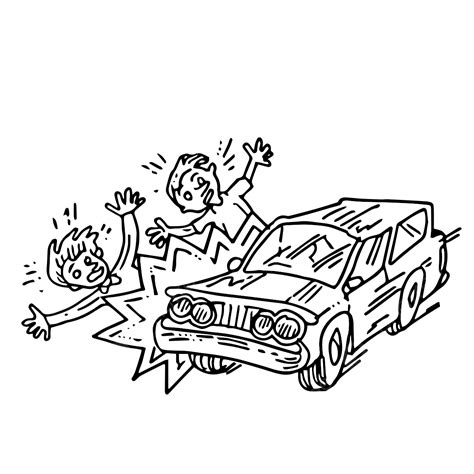 Car Accident People Clipart Black