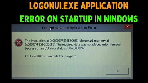 Image result for Logonui.exe System Error