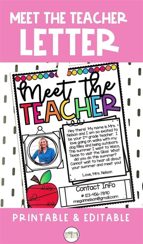 Meet the teacher letter template printable editable – Artofit