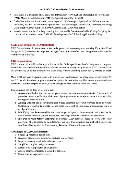 5 6183491783582814780 - Unit VI CAD Customization & Automation ...