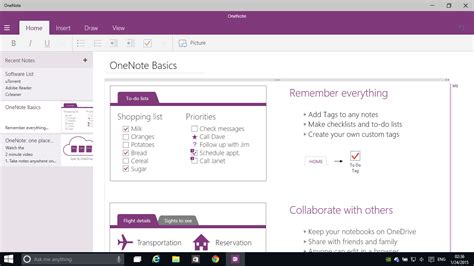 Image result for OneNote Windows 10 Version