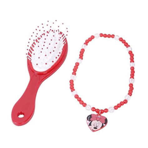 Lil Diva Minnie Mouse Hair Brush With Necklace White — Toycra