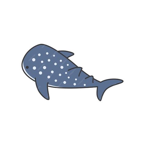 Premium Vector | Cute cartoon whale shark isolated on a white ...