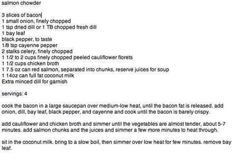 salmon chowder recipe- from primal blueprint cookbook | Salmon chowder ...