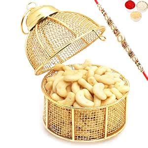 Ghasitaram Gifts Rakhi Gifts for Brothers Rakhi Namkeen - Golden Cage ...