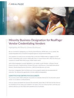Minority Business Designation for RealPage Vendor ... / minority ...