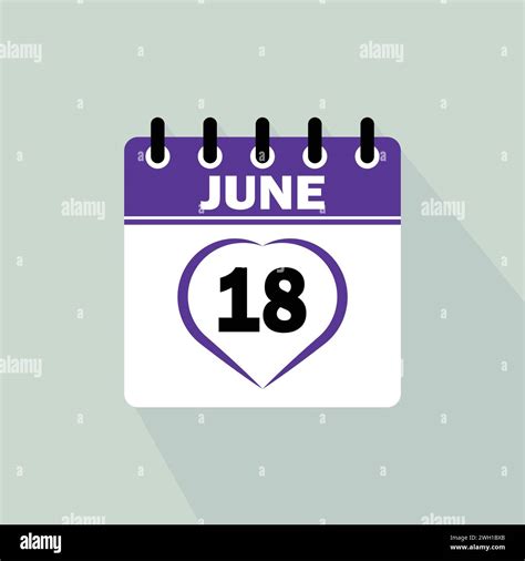 Icon calendar day - 18 June. 18th days of the month, vector ...