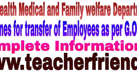 AP Health Medical and Family welfare Department Guidelines for transfer ...
