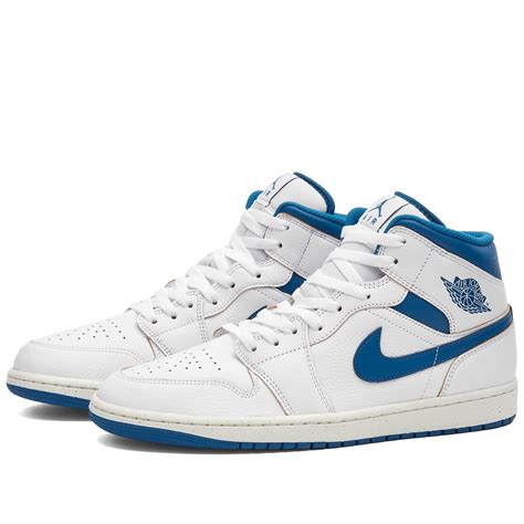 Air Jordan 1 MID SE White, Blue & Sail | END.
