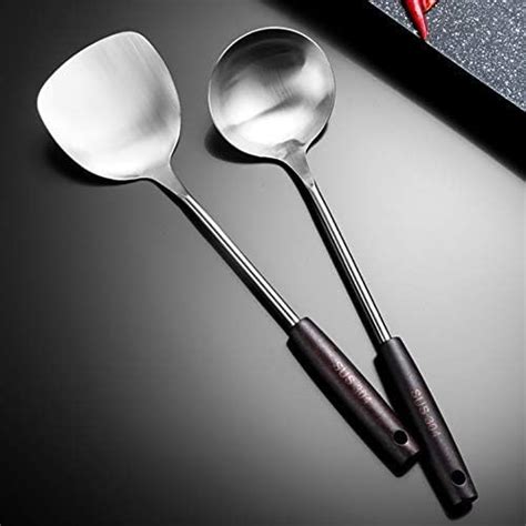 Nyra® Stainless Steel Ladle, Dabbu, Golchi, Karchi, Chamcha with Wooden ...