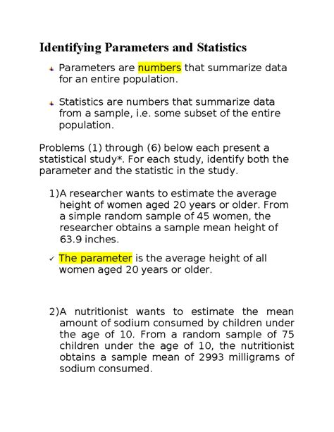 Parameters and Statistics Example Problems 的图像结果