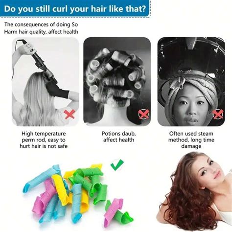 18pcs Wave Hair Curlers - Wavy Hair Rollers, Hair Curling Wand, Magic ...