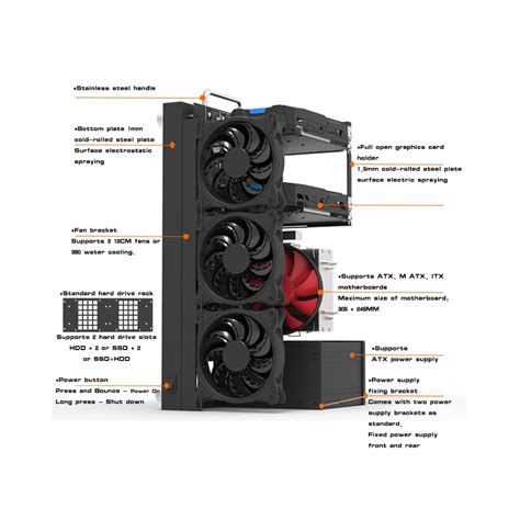 ALAMENGDA Open Computer Case,Two-Way Server ATX Motherboard India | Ubuy