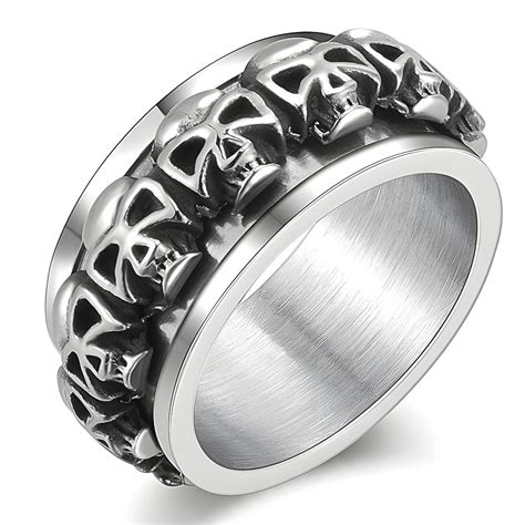 Via Mazzini Stainless Steel 'Perpetual Skull Infinity' Roadies Bikers ...