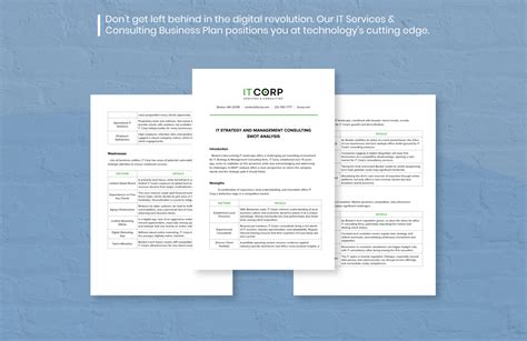 IT Strategy & Management Consulting SWOT Analysis Template in Word, PDF ...