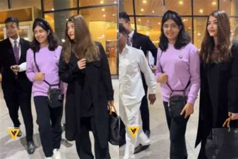 Aishwarya Rai Spotted in All-Black Look with Aaradhya Bachchan Without ...