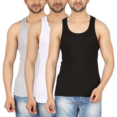 Buy ATAI Men's White and Black and Charcoal Melange Gym Vest Pack Of 3 ...